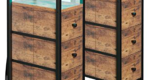 Slim Rustic End Tables With Charging And Led For Small Spaces