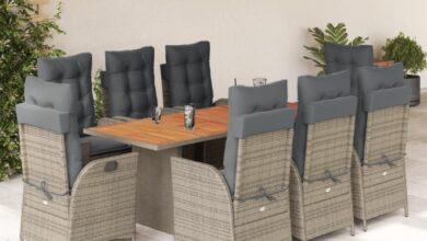 Spacious And Stylish Garden Dining Set Perfect For Any Balcony