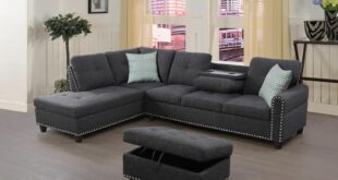 Spacious Charcoal Gray Sectional With Storage And Style