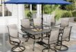 Spacious Comfort And Style Patio Dining Set With Xxl Umbrella