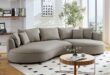 Spacious Curved Bonded Leather Sectional Perfect For Relaxing Together