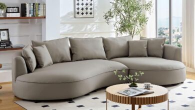 Spacious Curved Bonded Leather Sectional Perfect For Relaxing Together