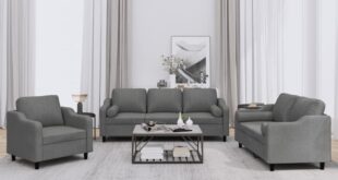 Spacious Dark Gray Sofa Set Offering Comfort And Durability