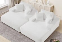 Spacious Faux Fur Chaise Lounge Set For Ultimate Relaxation