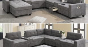 Spacious Modular Sofa With Usb Chargers And Storage Features