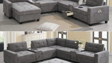 Spacious Modular Sofa With Usb Chargers And Storage Features
