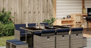Spacious Stylish Exploring An 11 Piece Gray Patio Set
