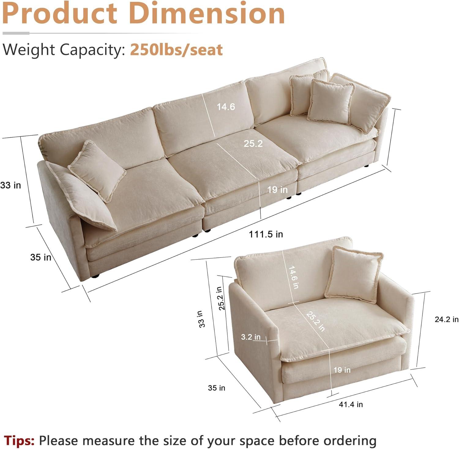 Spacious & Stylish: Exploring mikibama's Cloud-Like Sofa Set
