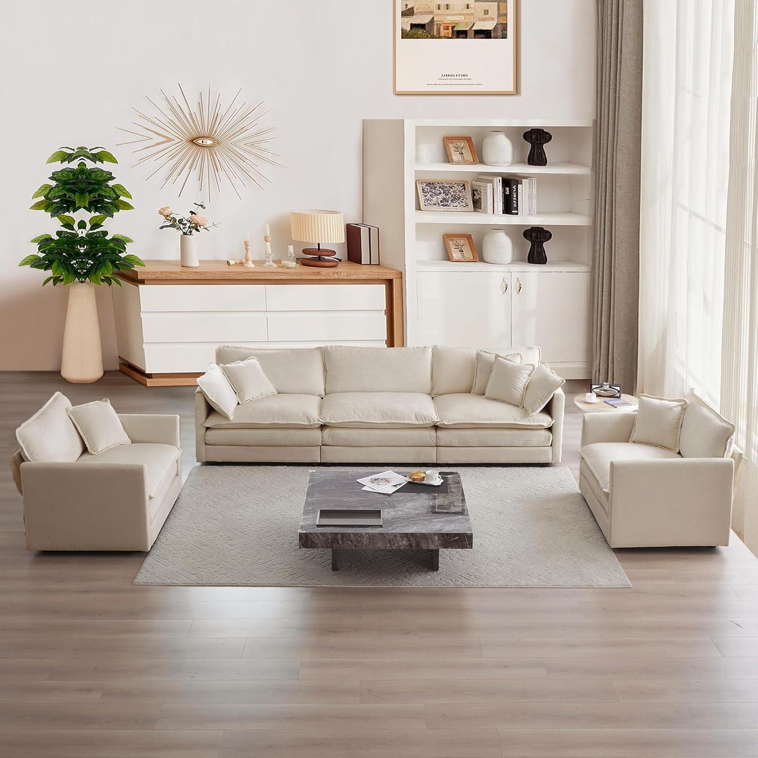 Spacious & Stylish: Exploring mikibama's Cloud-Like Sofa Set