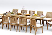 Spacious Teak Dining Set With Extendable Table And Giva Chairs