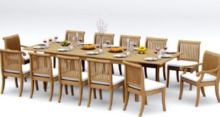 Spacious Teak Dining Set With Extendable Table And Giva Chairs