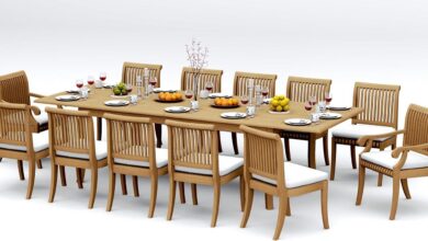Spacious Teak Dining Set With Extendable Table And Giva Chairs