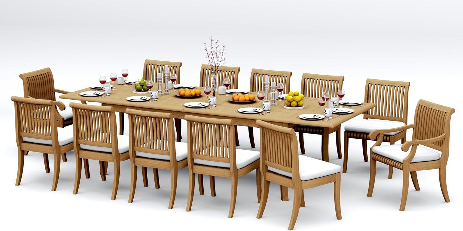 Spacious Teak Dining Set With Extendable Table And Giva Chairs