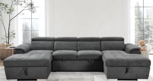 Spacious U Shaped Sleeper Sofa With Smart Storage Solutions