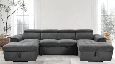 Spacious U Shaped Sleeper Sofa With Smart Storage Solutions