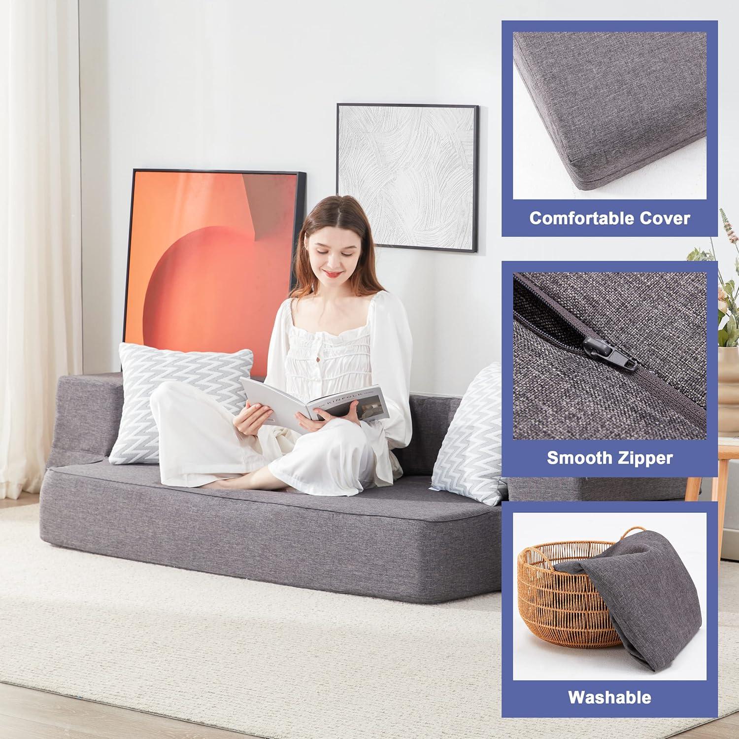 Spacious & Versatile Floor sofa Bed for Small Living Spaces