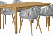 Transforming Our Backyard With Urban Elements Stylish Teak Patio Set