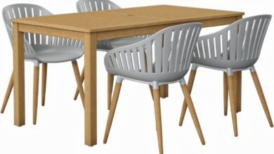 Transforming Our Backyard With Urban Elements Stylish Teak Patio Set