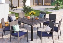 Transforming Outdoor Spaces With Phi Villa Elegant 9 Piece Dining Set