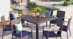 Transforming Outdoor Spaces With Phi Villa Elegant 9 Piece Dining Set