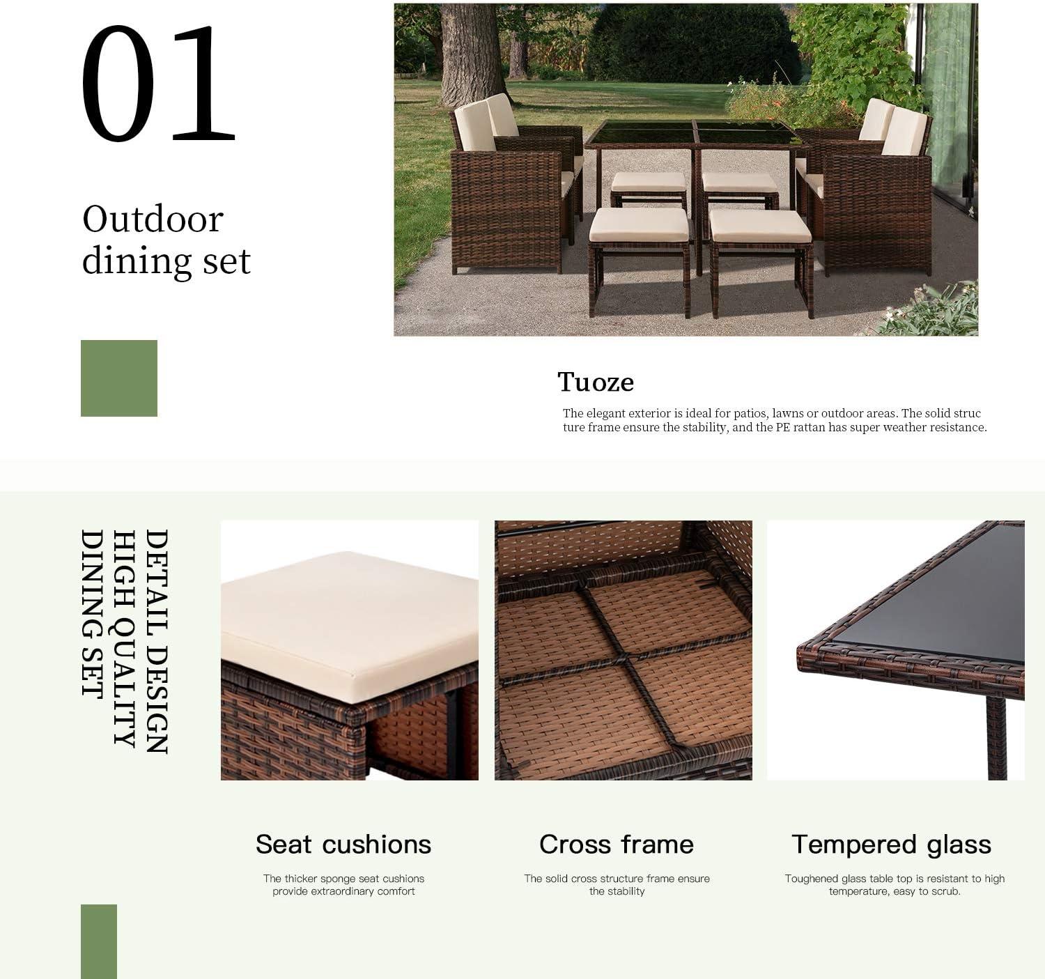 Transforming Outdoor Spaces with Tuoze's Stylish Rattan Set