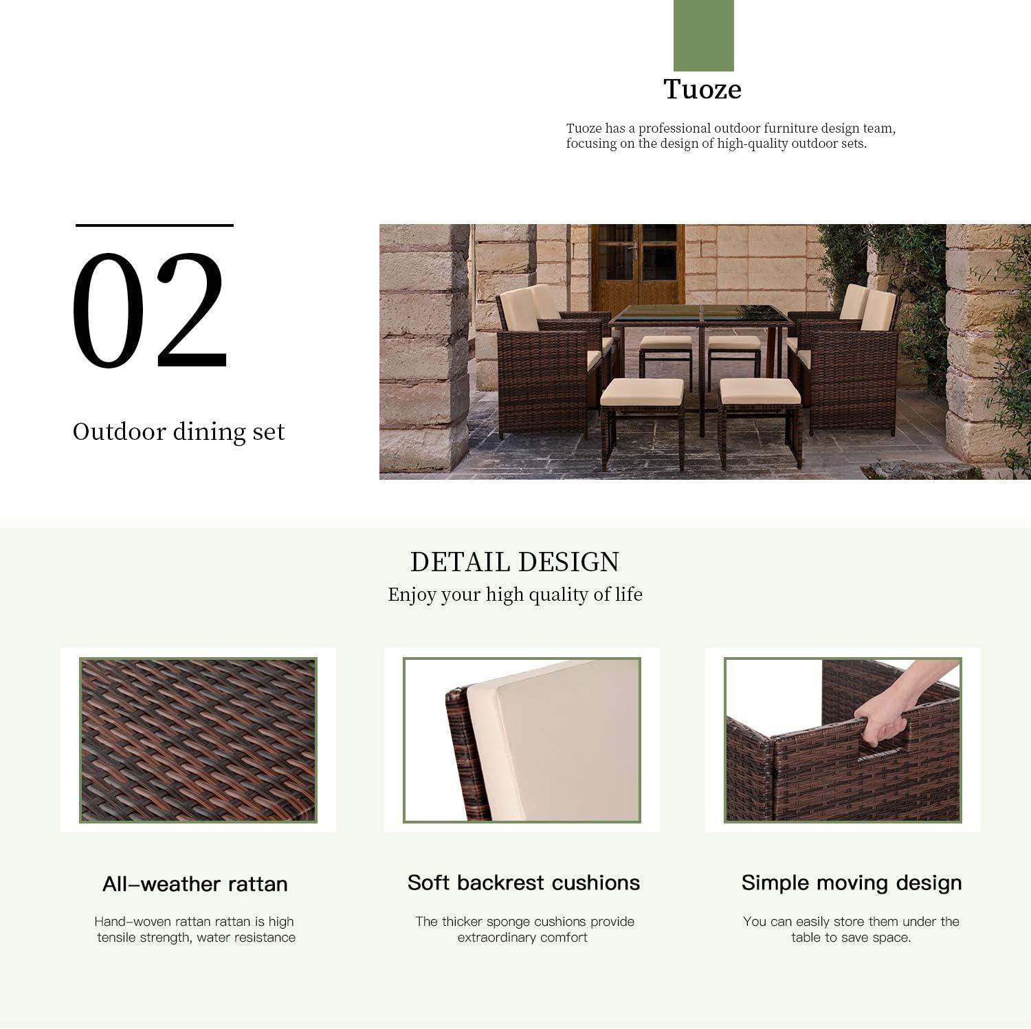 Transforming Outdoor Spaces with Tuoze's Stylish Rattan Set