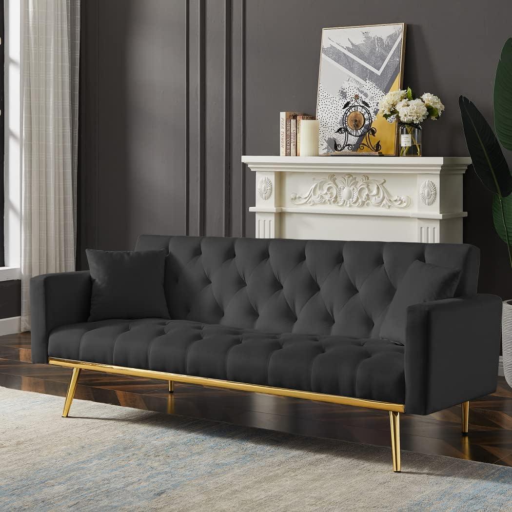 Velvet Futon Sofa Review Stylish Comfort Meets Smart Functionality