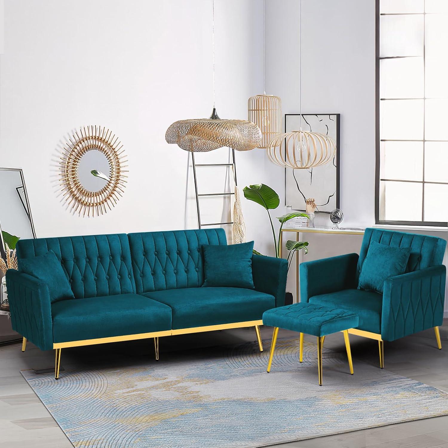 Velvet Sofa Set & Ottoman: Comfort and Style Explored