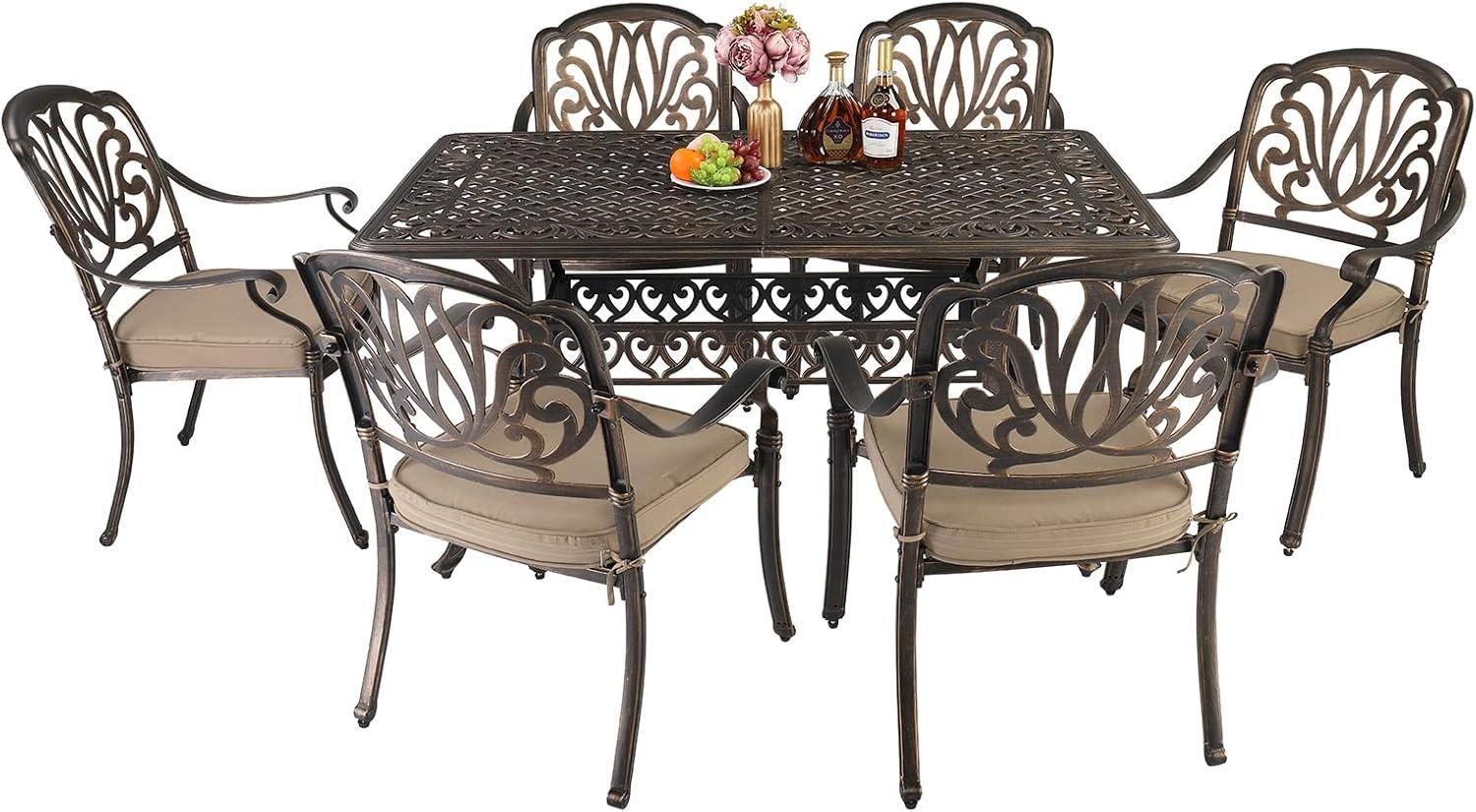 Vingli 7 Piece Outdoor Dining Set Stylish Comfort For Six