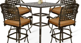 Vivijason 5 Piece Bar Height Patio Dining Set For Your Deck