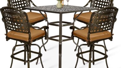 Vivijason 5 Piece Bar Height Patio Dining Set For Your Deck