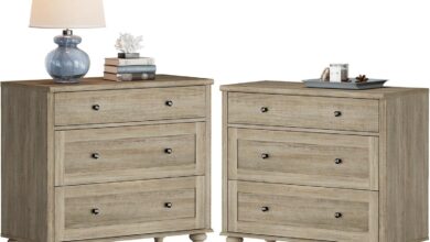 Wampat Farmhouse Nightstand With 3 Drawers Fits Your Space