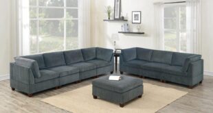 We Embrace Modular Living 8pc Grey Chenille Sofa