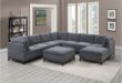 We reconfigured a 9pc Grey Chenille U-Sectional