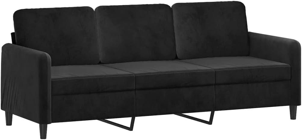 We Review a Black Velvet 5-Seat Sofa for Style & Comfort