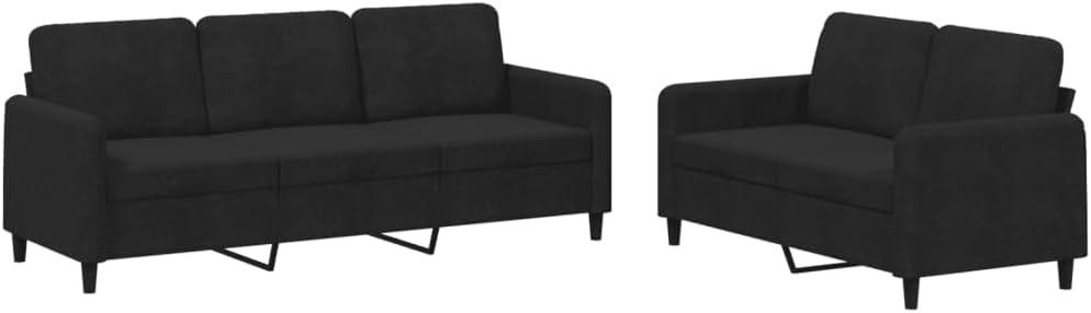 We Review a Black Velvet 5-Seat Sofa for Style & Comfort