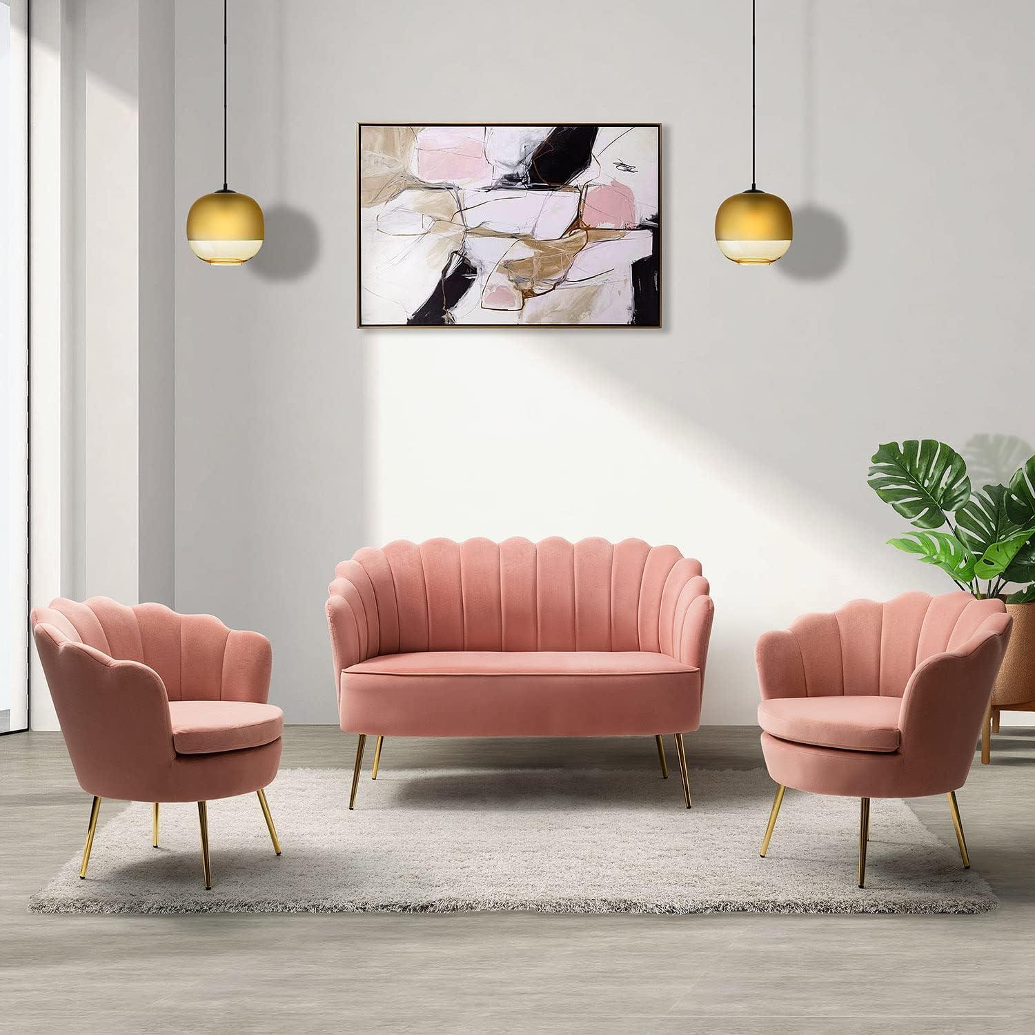 We Review Pink Velvet 3 Piece Sofa With Flower Back