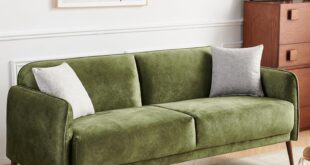 We Sink Into A 67 Inch Green Mid Century Loveseat