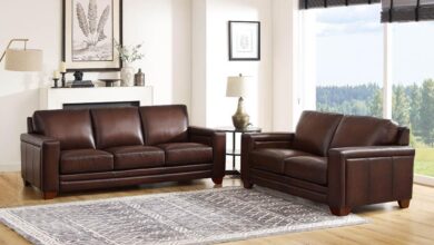 We Sink Into Hydeline Caramel Leather Sofa Loveseat