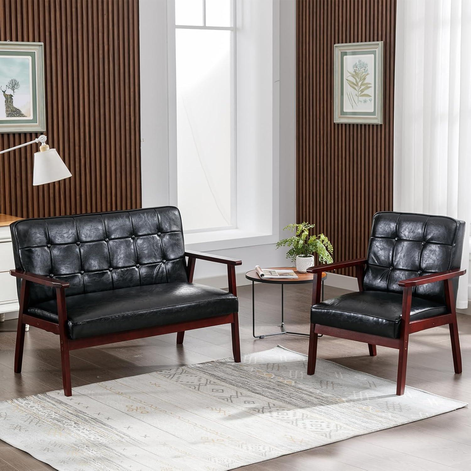 We Test The Okeysen Black Mid Century Loveseat Set