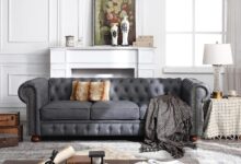 Why The Classic Dark Grey Faux Leather Sofa Fits Any Living Room Perfectly
