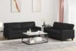 Youuihom Black 2 Seater Sofa Set Stylish Comfort For Small Spaces