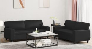 Youuihom Black 2 Seater Sofa Set Stylish Comfort For Small Spaces