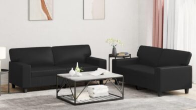 Youuihom Black 2 Seater Sofa Set Stylish Comfort For Small Spaces