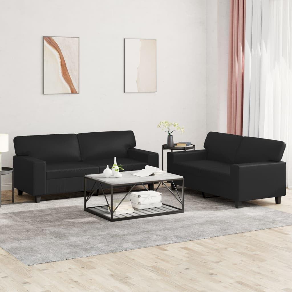 Youuihom Black 2 Seater Sofa Set Stylish Comfort For Small Spaces