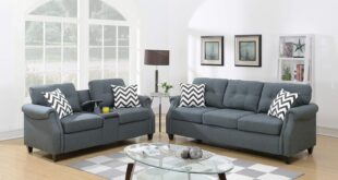 2pcs Plush Polyfiber Sofa Set A Fit For Your Living Room
