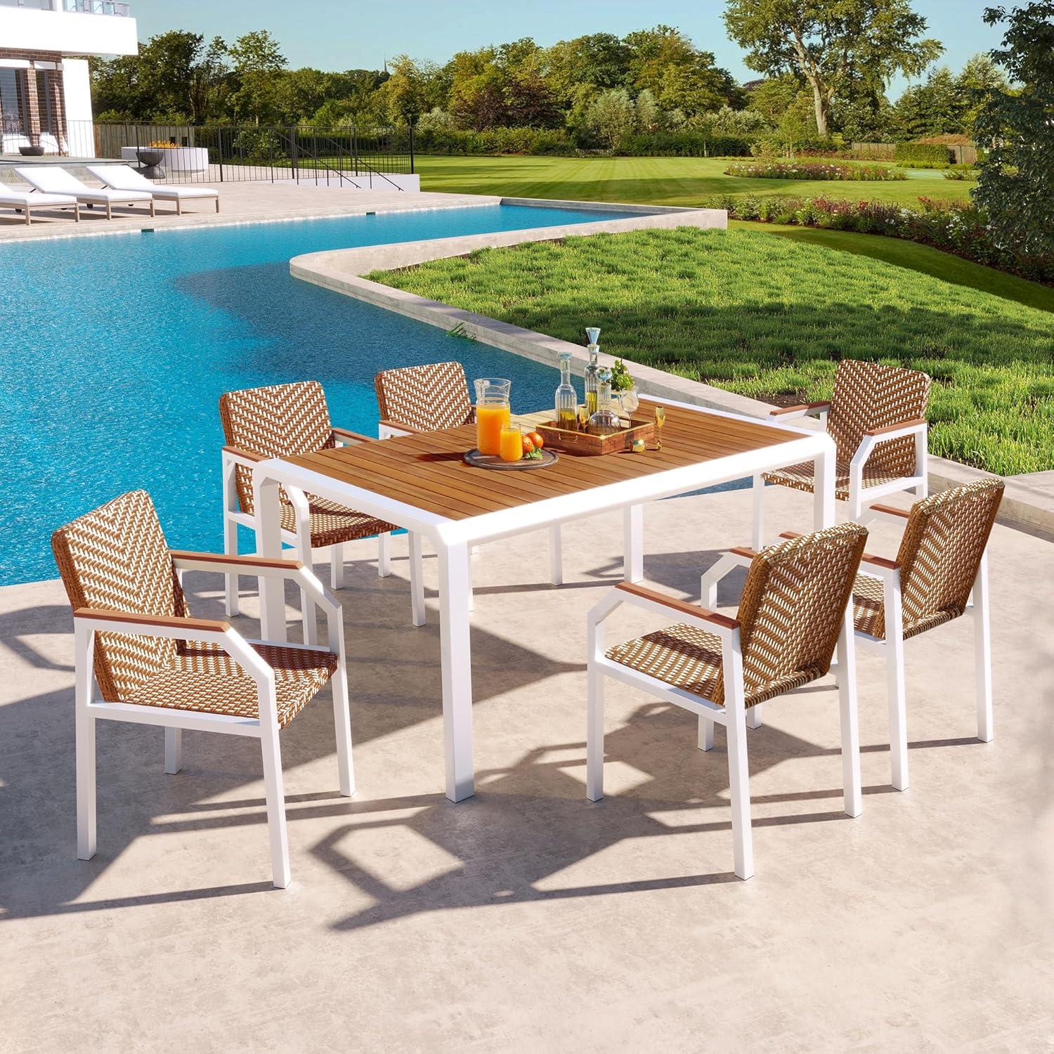 7 Pcs Patio Dining Table Set How It Fits Your Yard