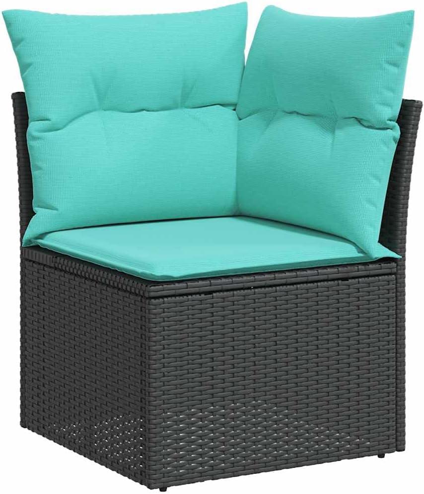 9 ​Piece Patio Sofa Set Black ‍Rattan‌ & ⁣Acacia: Fits ‌your yard