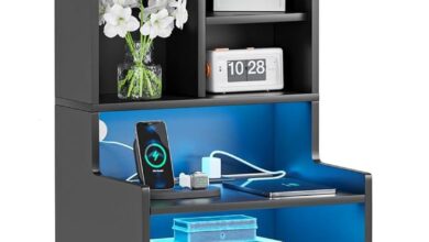 Adorneve Tall Night Stand Keeps Your Devices By Bedside