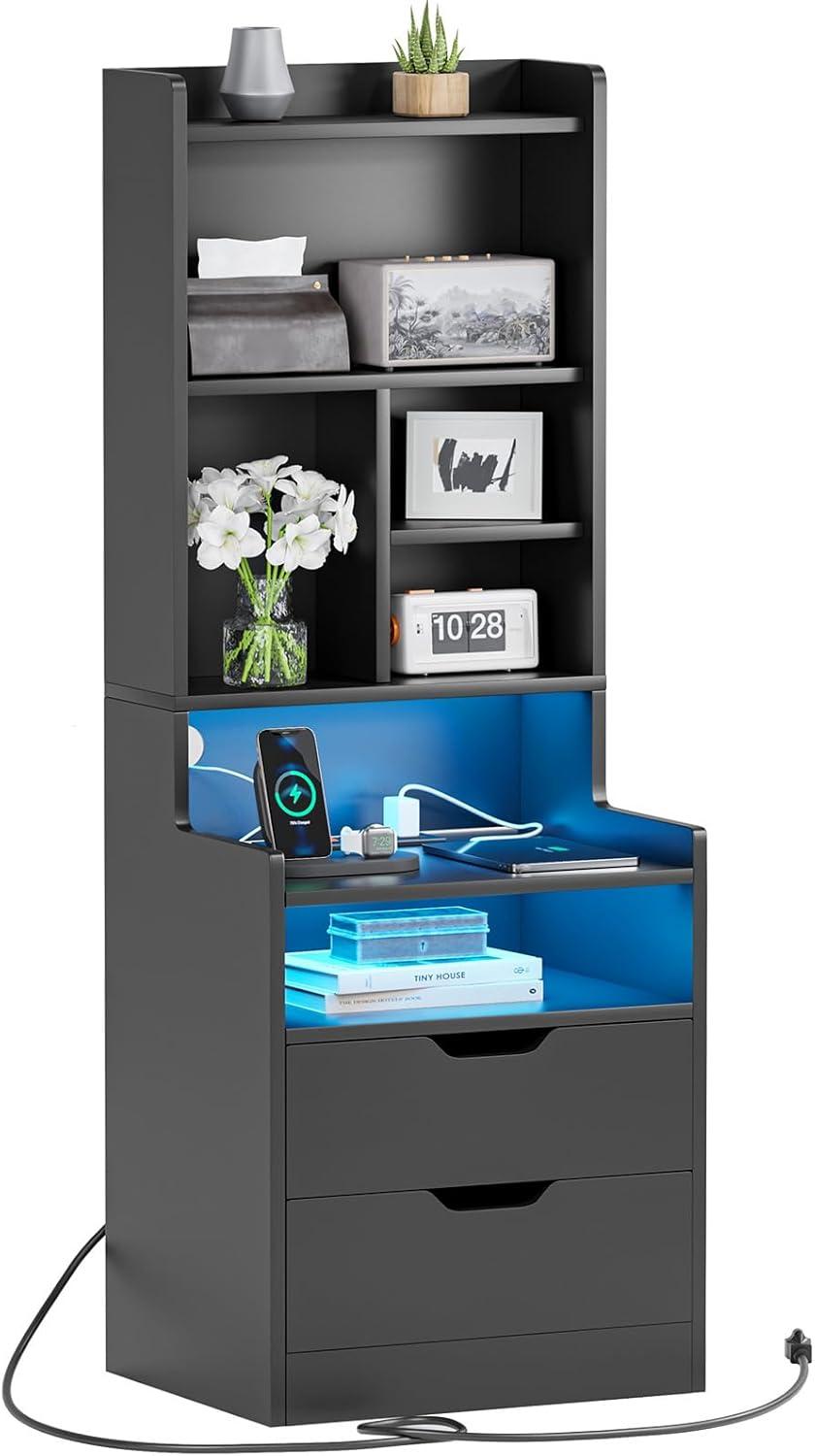 Adorneve Tall Night Stand Keeps Your Devices By Bedside